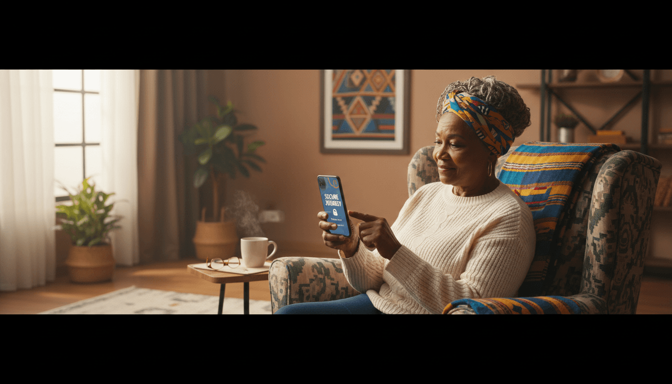 Warm portrait of a retired professional woman with silver hair smiling confidently in soft natural light